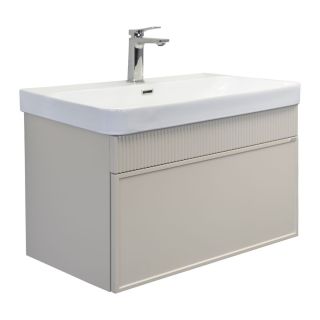 Тумба-умывальник для ванной Comforty Мадрид-80М серый шёлк с раковиной Comforty CF19595BX-80