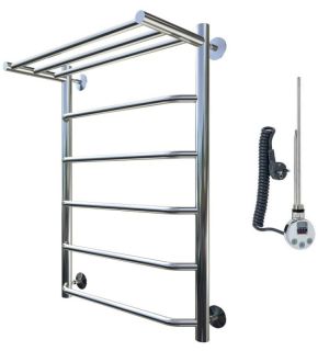 Электрический полотенцесушитель Тругор Браво 1 П с полкой 80x40см хром Браво1/элТЭН8040П