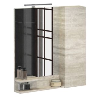 Comforty Зеркало-шкаф "Верона-75" дуб белый