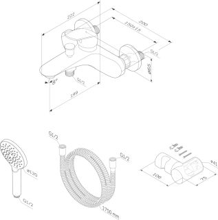 Смеситель Am.Pm Like F8015000 для ванны и душа