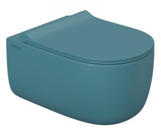 Подвесной унитаз Berges EGO XL Rimless 082140 сиденье EGO XL Slim SO тёмно-синий матовый