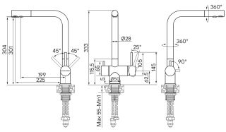 Смеситель для кухни Paulmark Skalen Sk213020-418 чёрный металлик