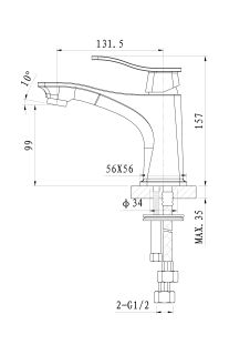 Смеситель для раковины Wonzon & Woghand Navia WW-181101-CR хром