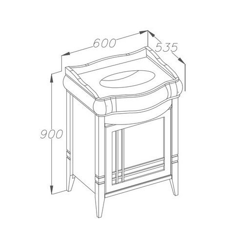 Раковина Opadiris ВИКТОРИЯ 60 030200-u-01 белая