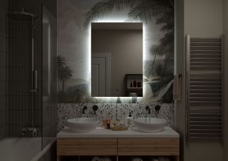 Зеркало с холодной подсветкой Art&Max Perugia 70x100см AM-Per-700-1000-DS-F