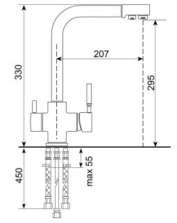 Смеситель для кухни Ulgran Classic U-016-302 с дополнительным краном для питьевой воды песочный
