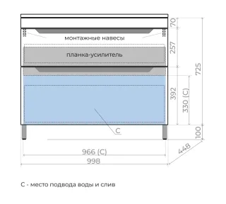 Тумба под раковину  Style Line Остин ЛС-00002401 100 см крем