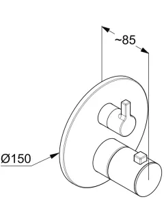 Смеситель для душа Kludi Nova Fonte Puristic 20885N015 с термостатом брашированное золото