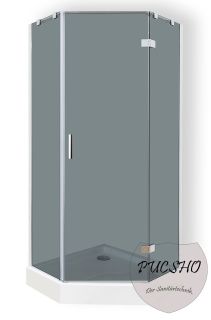 Душевой уголок Pucsho Trapez Grey 331 И0000096 90x90 с поддоном Ap 390