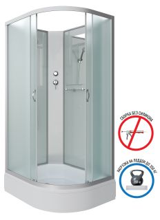 Душевая кабина Niagara NG-33084-14LBK 100x80см серебро/матовое