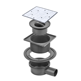 Душевой трап Трап Bettoserb 13000088B 15x15 SIMPLY PERFECT MULTISIPHON - горизонтальный выпуск