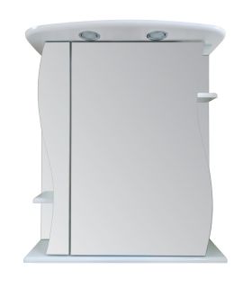 Зеркальный шкаф с подсветкой Misty Лиана 65см левый белый