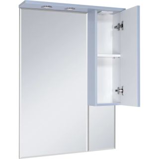 Зеркальный шкаф с подсветкой Misty Терра 70см правый серый