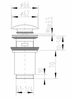 Донный клапан Zorg Antic AZR 1 SL с переливом матовое серебро