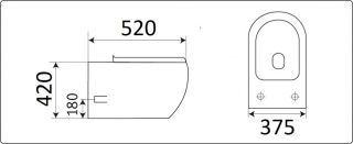 Унитаз CeramaLux CL-2101 подвесной с сиденьем Микролифт