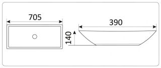 Раковина-чаша CeramaLux 9122 белая 70.5 см
