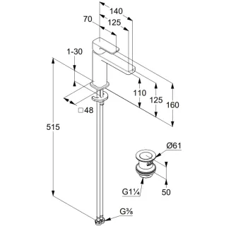 Смеситель для раковины Kludi Renon 422890575 хром