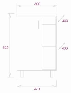 Напольная тумба под раковину Onika Тимбер 105035 50см серый матовый/дуб сонома