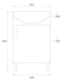 Напольная тумба под раковину Onika Эко Black 105209 разборная 52см белый/дуб сонома