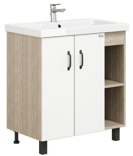 Напольная тумба под раковину Onika Тимбер 107056 70см белый матовый/дуб сонома