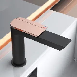 Смеситель для раковины Boch Mann Como BG BM10784 чёрный матовый/золото