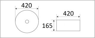 Раковина CeramaLux C1057 бело-золотая 42 см