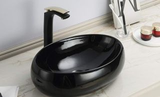 Раковина CeramaLux 78455 черная 49 см