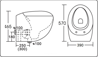 Унитаз CeramaLux 1005 приставной с сиденьем Микролифт