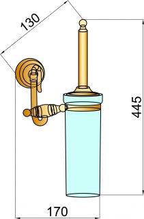 Щётка для унтаза Boheme Medici бронза 10614