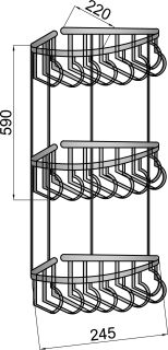 Полка угловая Boheme Brillante хром 10454