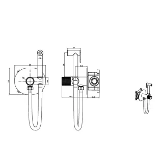 Гигиенический душ со смесителем Boheme Tech 157-NB брашированный никель