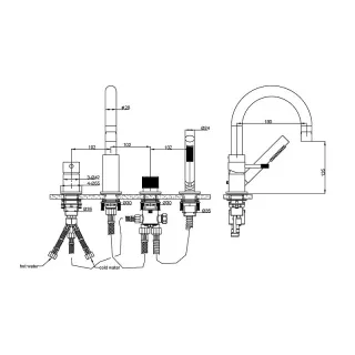 Смеситель на борт ванны Boheme Uno 460-NB брашированный никель