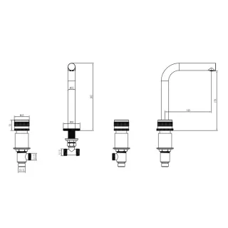 Встраиваемый смеситель для раковины Boheme Prestige 152-CR-PR хром