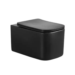 Подвесной унитаз Boheme Mane 970-SET-B безободковый чёрный матовый