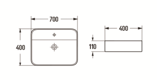 Раковина-чаша CeramaLux 78575 (78574-70) белая 70 см
