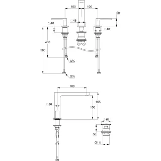 Смеситель для раковины Kludi Renon 423933975 чёрный матовый