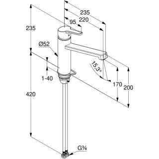 Смеситель для кухни Kludi M3 585743975 чёрный матовый