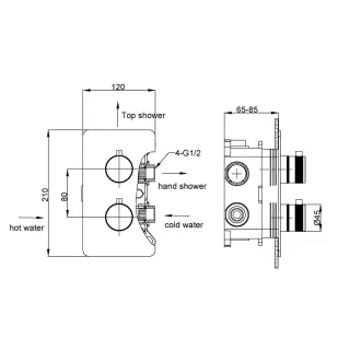 Встраиваемый смеситель для душа Boheme Cell 134-2-MW термостатический белый матовый
