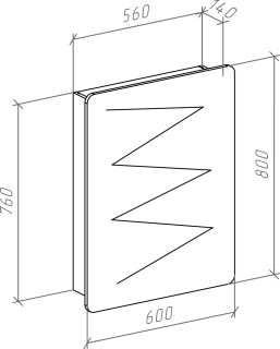 Зеркало-шкаф Bellezza Джела 60см правый белый 00000006145