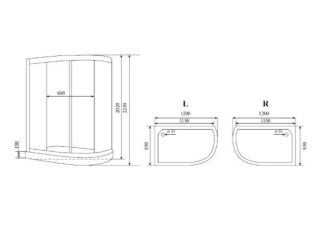 Душевая кабина Timo Standart  T-6602SLF Silver Fabric 120x85см