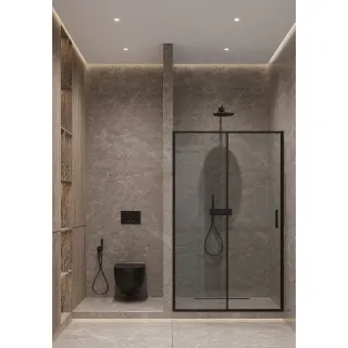 Душевая дверь в нишу Timo T04 150 см чёрный