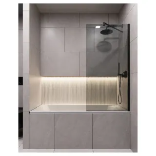 Шторка на ванну Timo T25 80 см чёрный