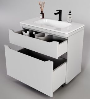 Тумба под раковину Style Line Марелла 90 Люкс Plus СС-00002416 белый матовый