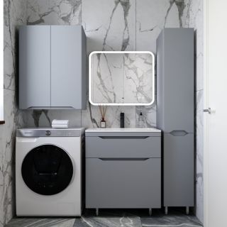 Пенал Style Line Марелла 30 Люкс Plus СС-00002420 с бельевой корзиной серый матовый