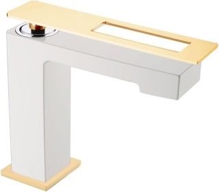 Смеситель для раковины Boheme Q белый/золото 141-WG