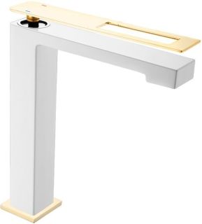 Смеситель для накладной раковины Boheme Q белый/золото 142-WG