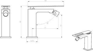 Смеситель для биде Boheme Q чёрный 146-BB