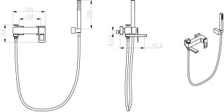Смеситель для ванны Boheme Q чёрный/красный 143-BR