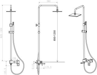 Душевая стойка Boheme Q белый/синий 148-WUV