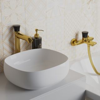 Смеситель для ванны Paini Domus 18PJ111PZ матовое золото